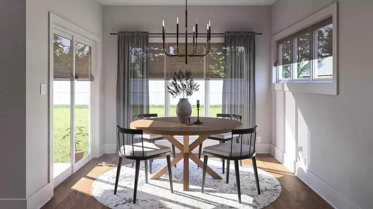 Sunlit Dining Space with a Charming Round Table