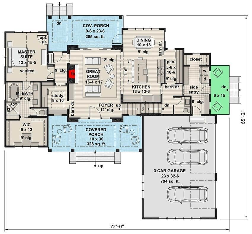 Explore the Versatile Layout of a Spacious Farmhouse Plan