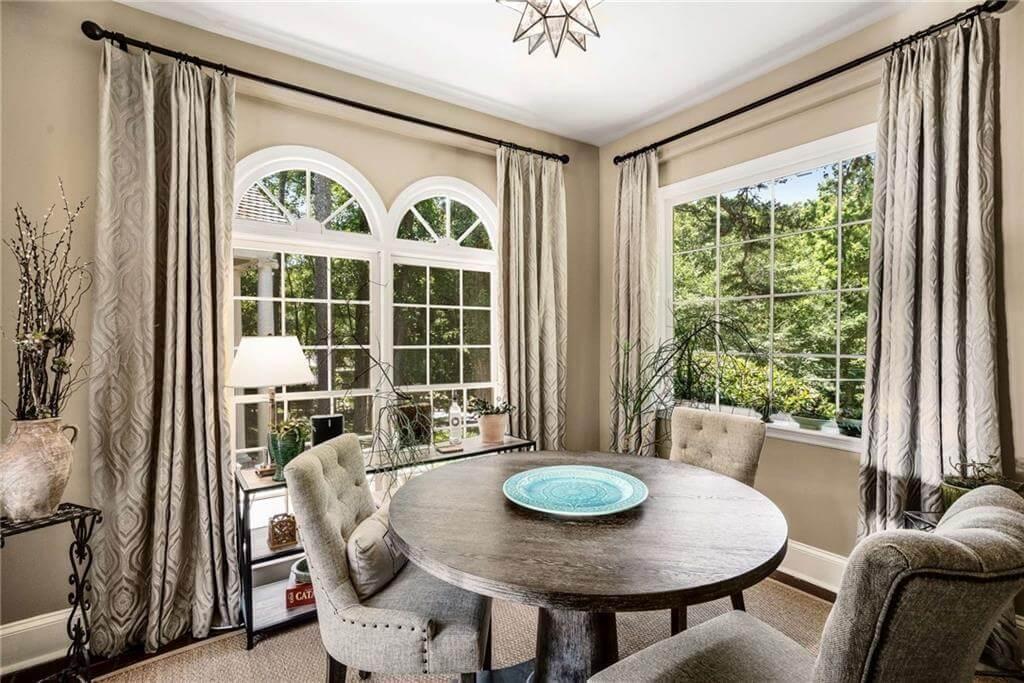 Notice the Arched Windows in This Sunlit Dining Nook