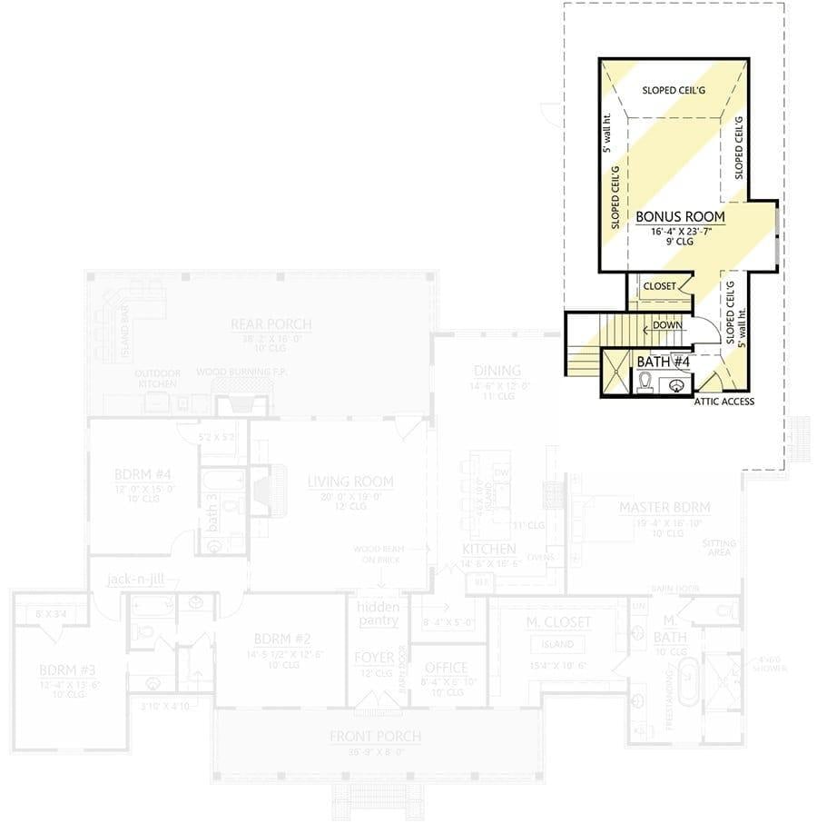 Explore the Versatile Bonus Room with Sloped Ceilings