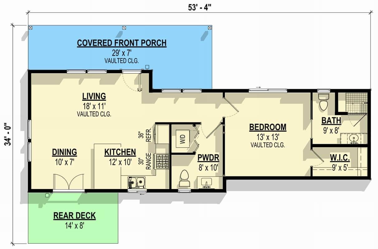 Explore This Effortlessly Open Layout with a Vaulted Living Room