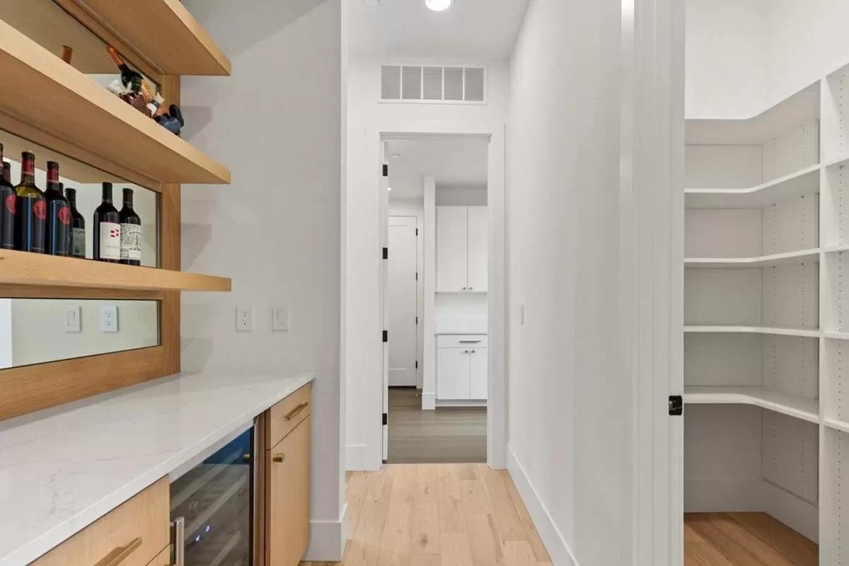 Check Out This Smart Pantry Design with Built-In Wine Storage
