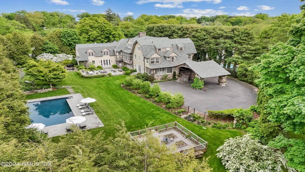Look at the Expansive Greenery Surrounding This Classic Manor