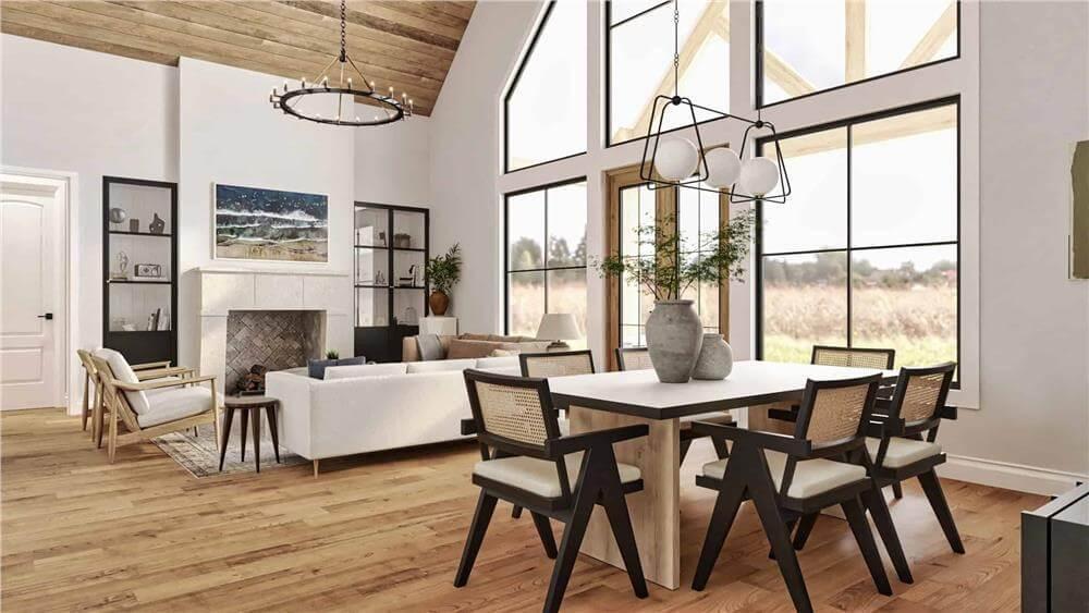 Stunning Vaulted Ceilings and Expansive Windows Create a Light-Filled Living Space