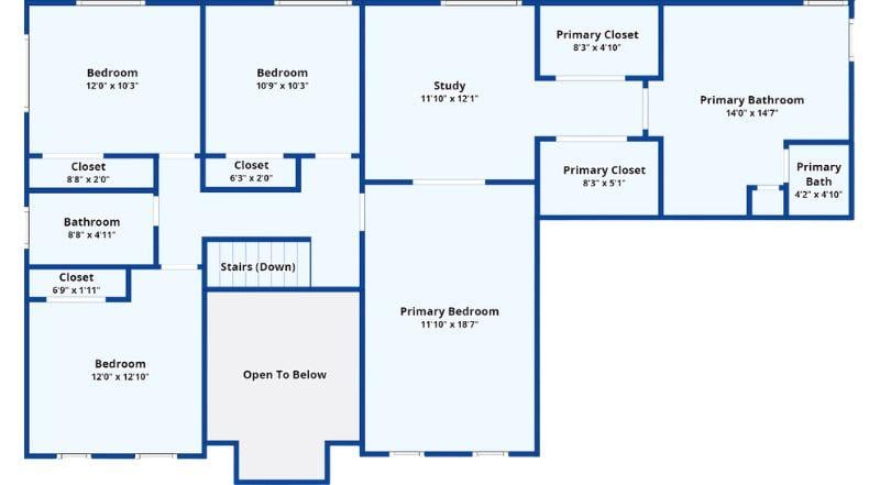 Discover the Upper Level Layout with Study and Three Bedrooms
