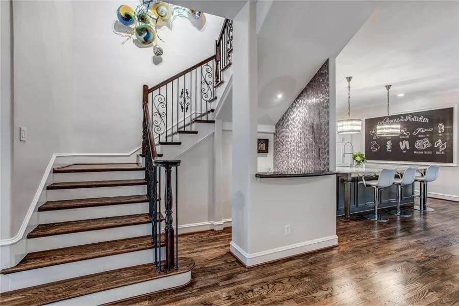 Take a Look at the Artistic Staircase and Chalkboard Wall