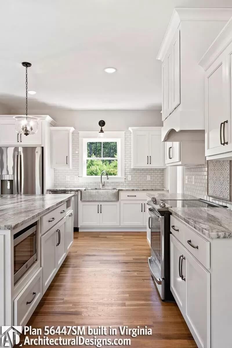 Farmhouse Charm with a Gleaming Metal Sink