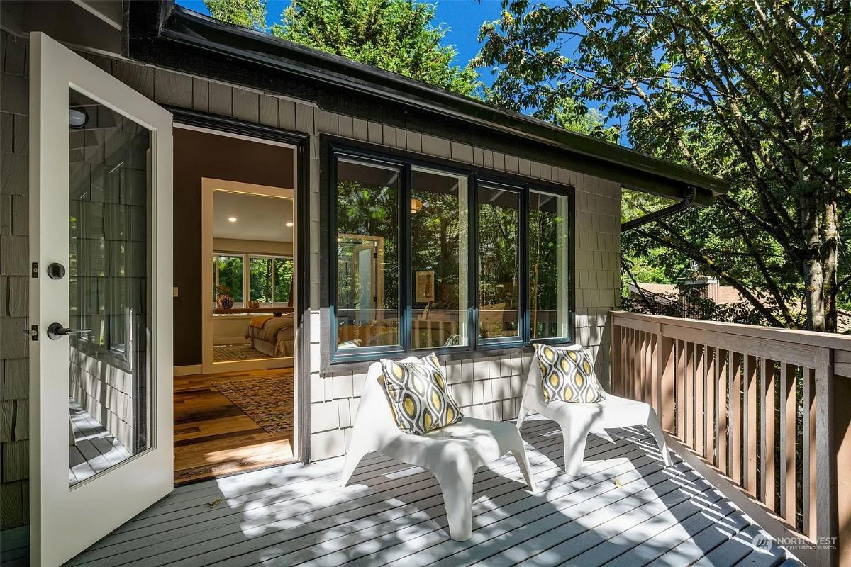 Wow, Check Out the Tree-Hugged Deck Off This Bedroom