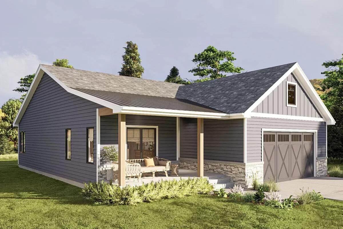 Classic Craftsmanship with Stone Accents and Inviting Porch Seating