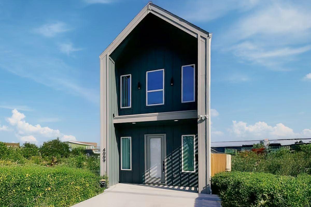 Tall and Narrow Modern Home with Distinctive Gable Roof