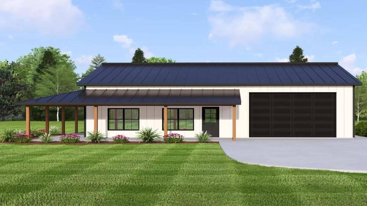 Simple Lines and Bold Contrast in This Modern Barnhouse Exterior