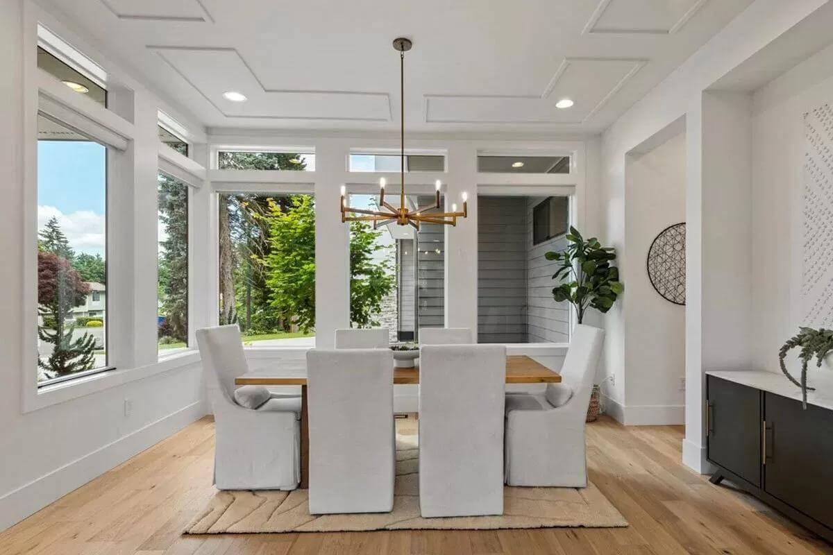 Wide Windows Embrace This Dining Room