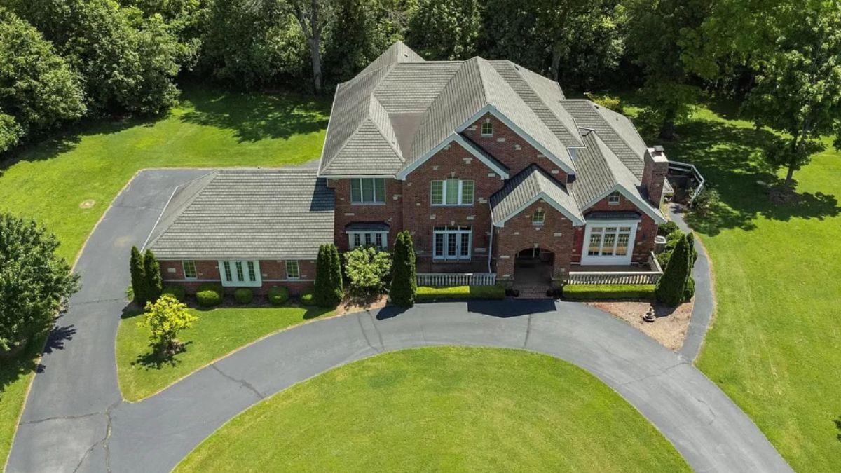 An Architectural Symphony of Gables and Greenery From Above