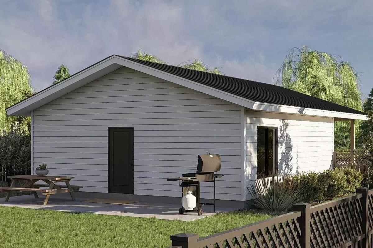Check Out This Simple Backyard Retreat with Room for Grilling