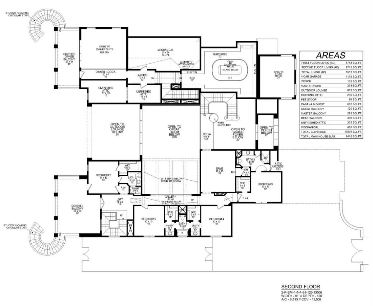Second Level Floor Plan