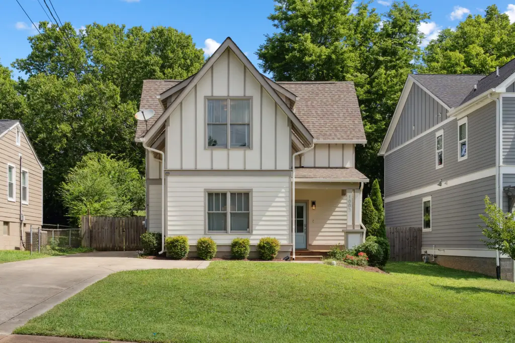 Modern-Style 3-Bedroom Tudor Home with Covered Front Porch and Screened-In Back Porch (2,326 Sq. Ft. Floor Plan)