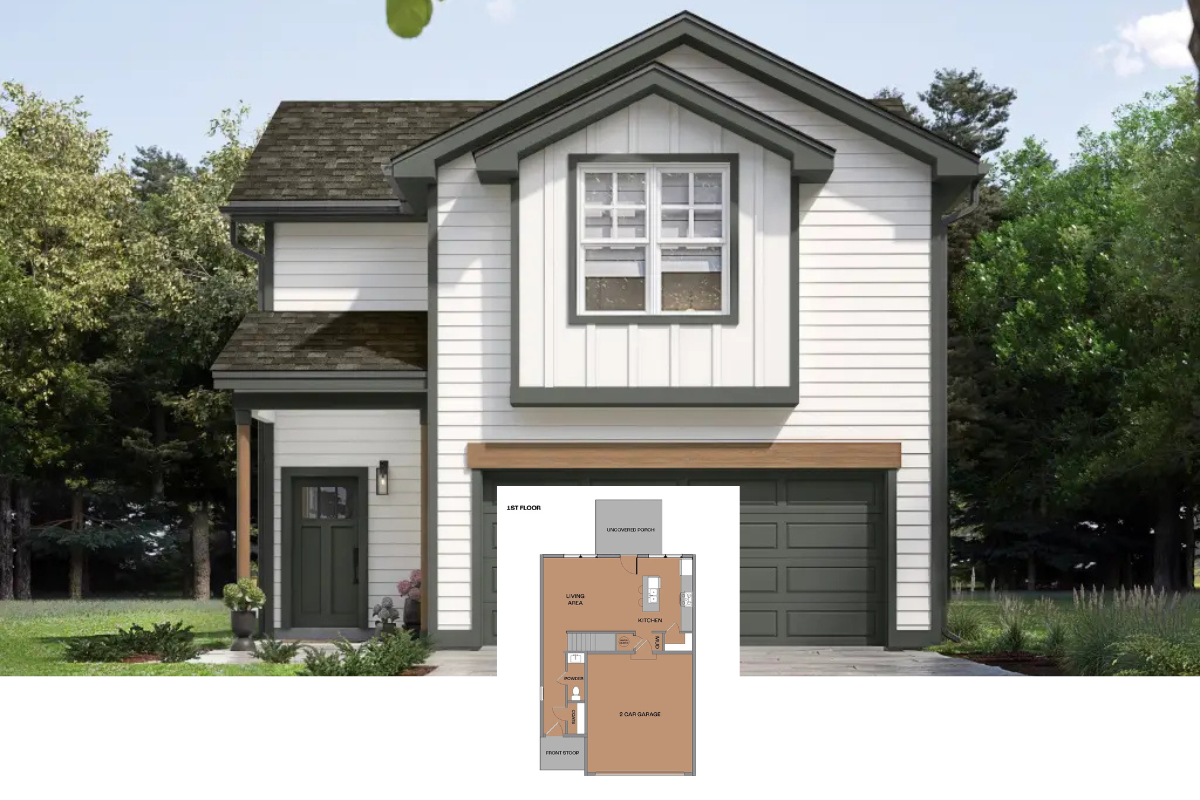 Contemporary Farmhouse 3-Bedroom Home with Open Living Space and Double Garage (1,726 Sq. Ft. Floor Plan)