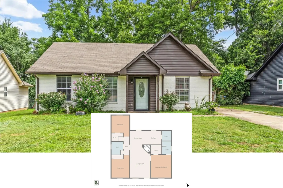 3-Bedroom Cottage-Style Home with Open Floor Plan and Covered Patio (1,059 Sq. Ft. Floor Plan)