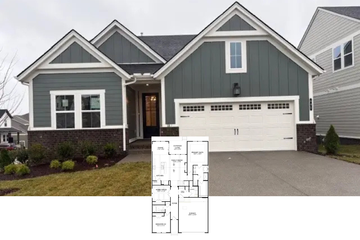 Modern Craftsman 3-Bedroom Home with Open Living Space and Covered Rear Deck (2,538 Sq. Ft. Floor Plan)