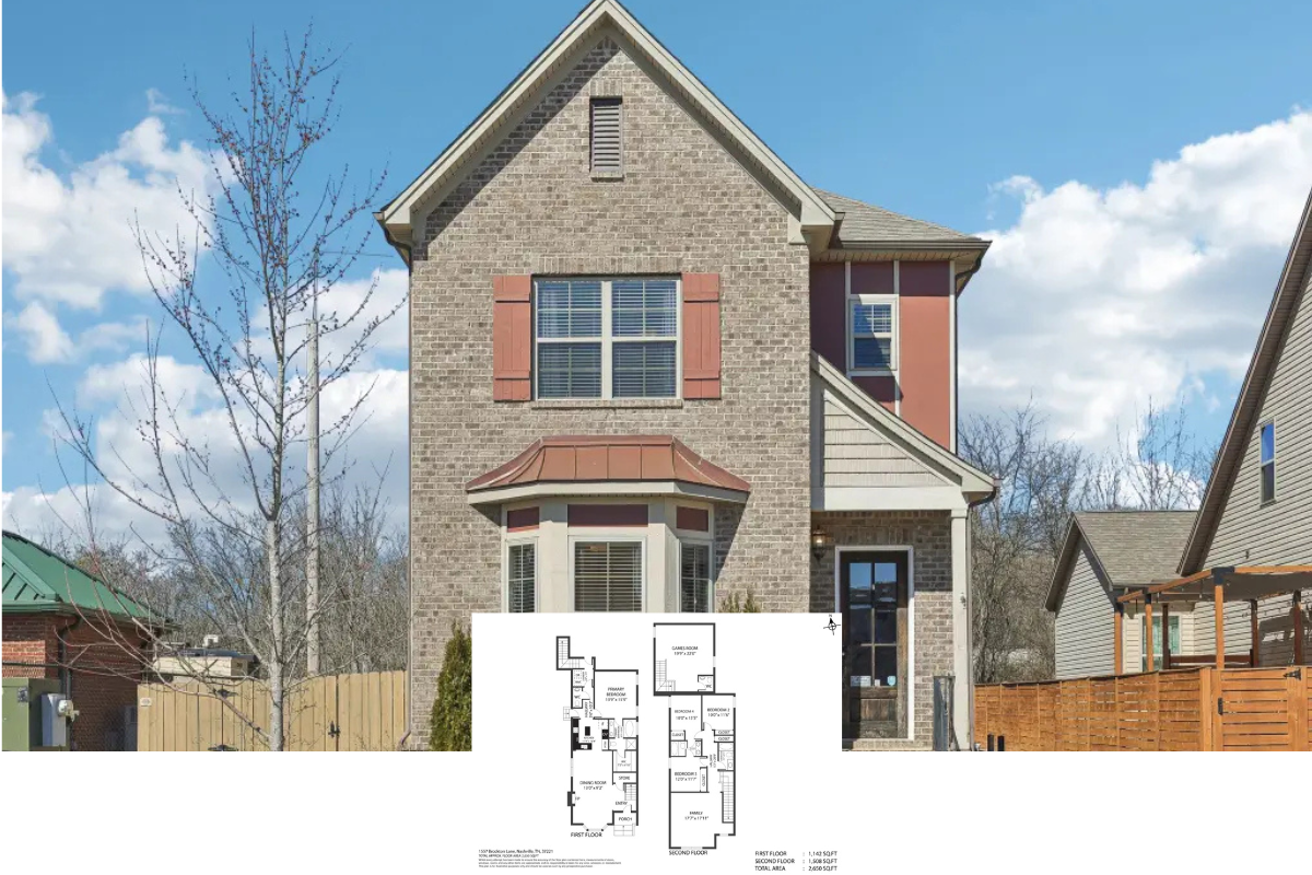 Traditional-Style 4-Bedroom Home for a Narrow Lot with Bonus Room and Double Garage (2,746 Sq. Ft. Floor Plan)