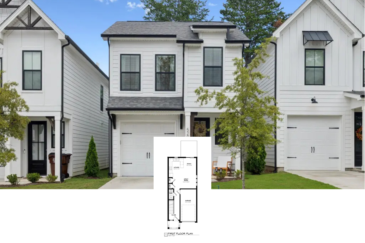 Contemporary-Style 3-Bedroom Home with Open-Concept Layout and Single Car Garage (1,230 Sq. Ft. Floor Plan)