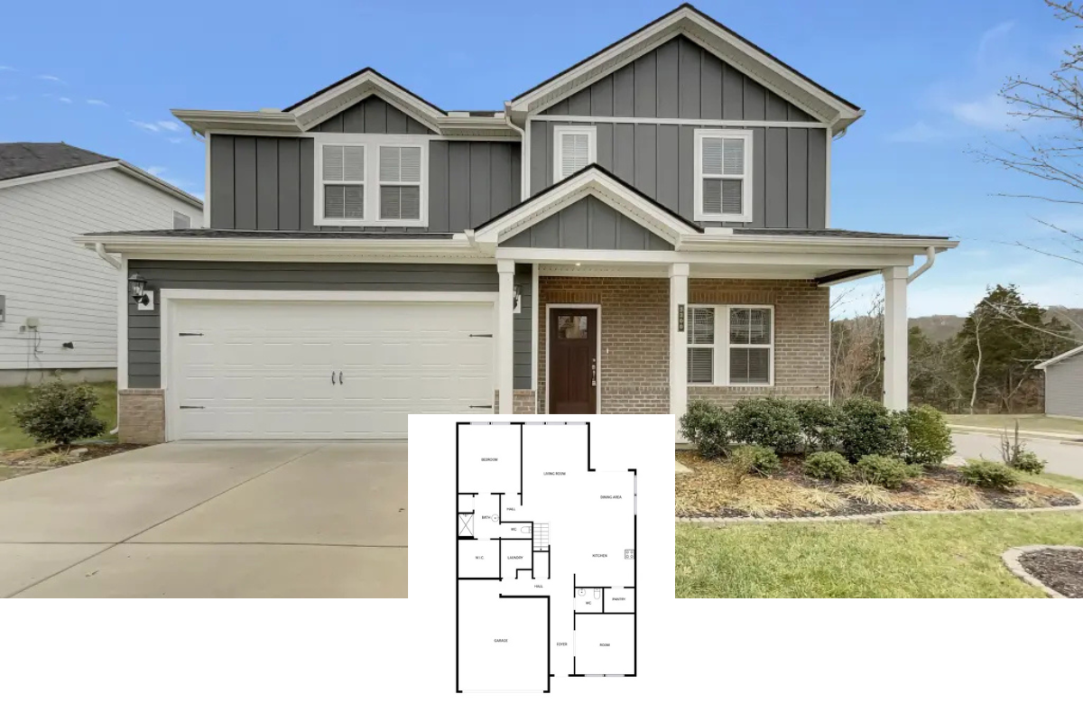 Craftsman-Style 4-Bedroom Home with Front Porch and Covered Patio (2,887 Sq. Ft. Floor Plan)