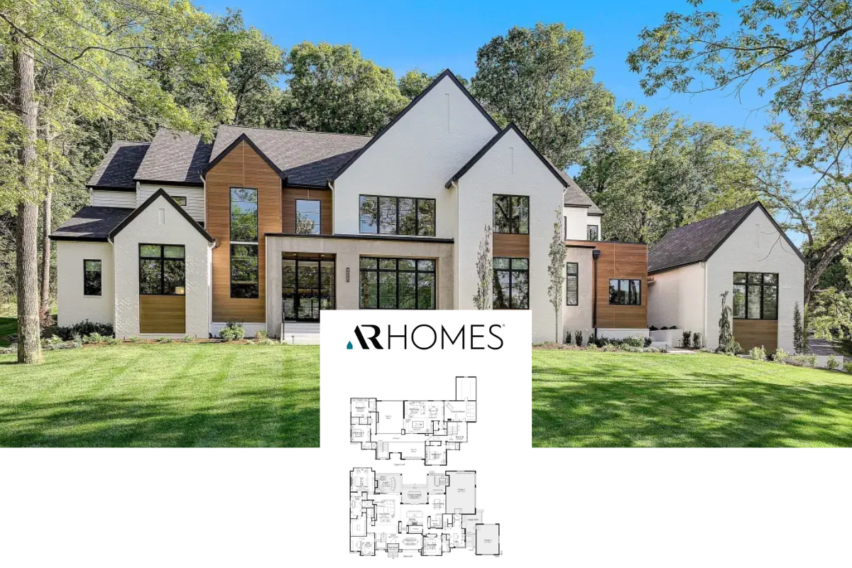 Modern Farmhouse 5-Bedroom Home with Wet Bar and 4-Car Angled Garage (7,108 Sq. Ft. Floor Plan)