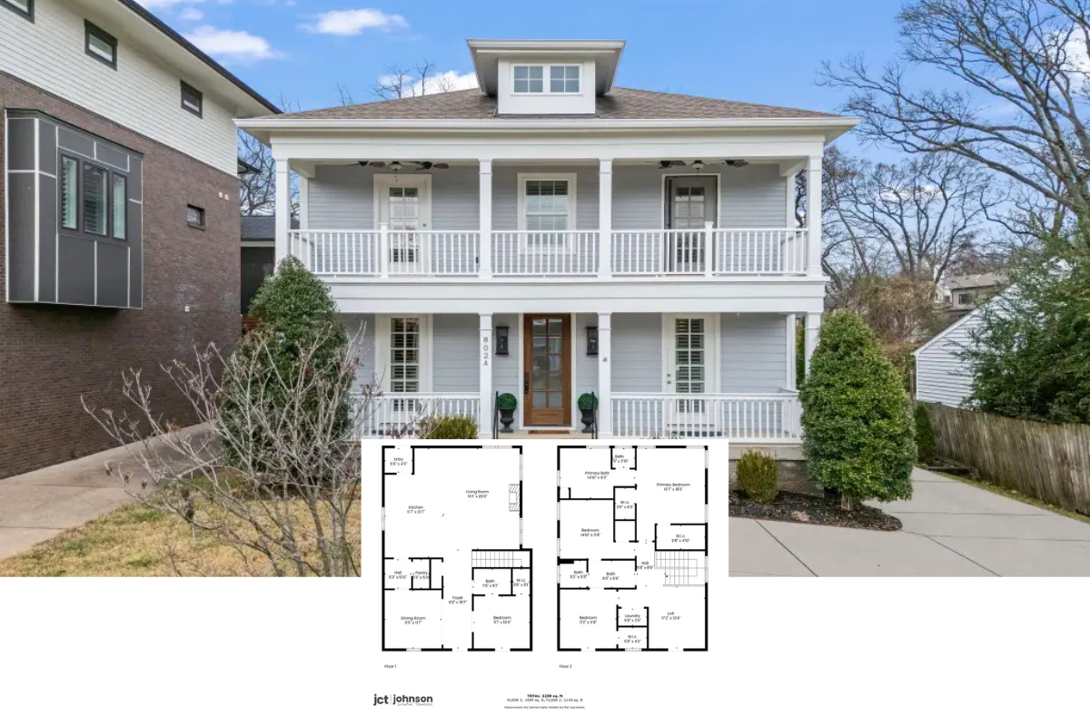 4-Bedroom Modern Home with Dual-Level Covered Porches and Two-Car Side Entry Garage (2,420 Sq. Ft. Floor Plan)