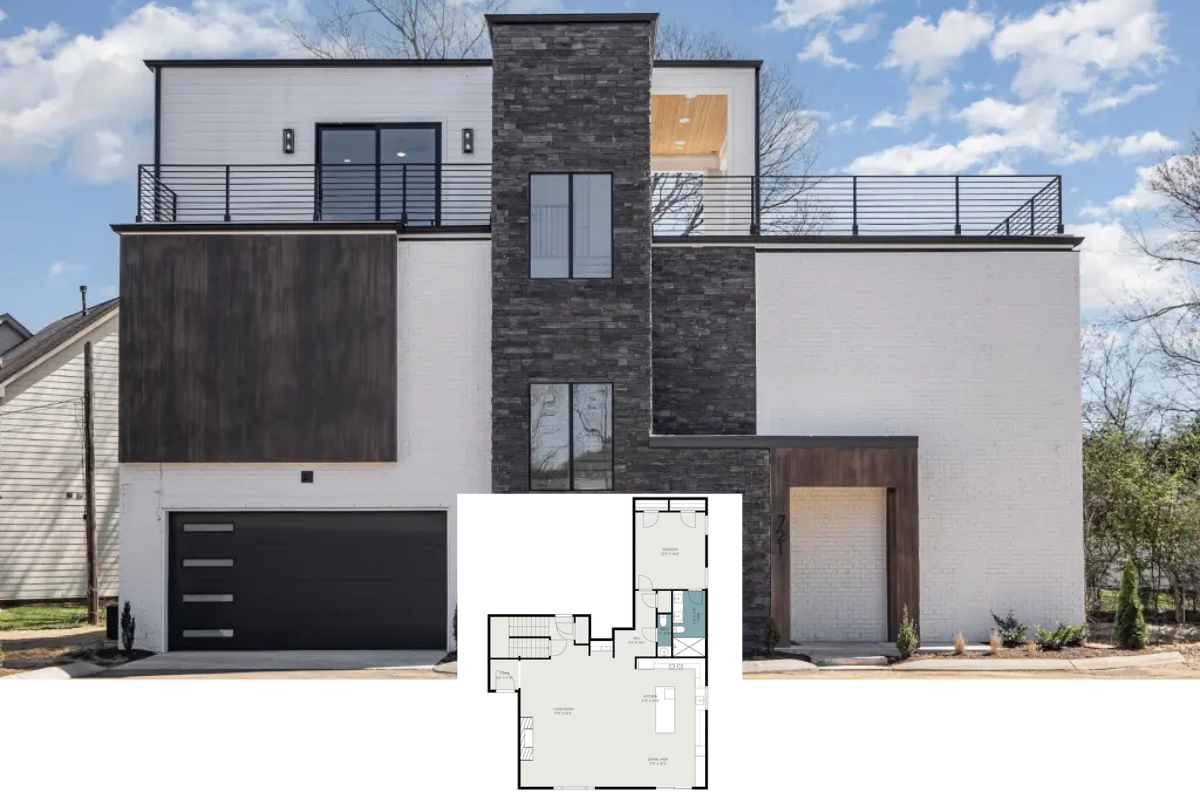 4-Bedroom Contemporary Home with Wet Bar, Elevator, and Rooftop Deck (3,640 Sq. Ft. Floor Plan)