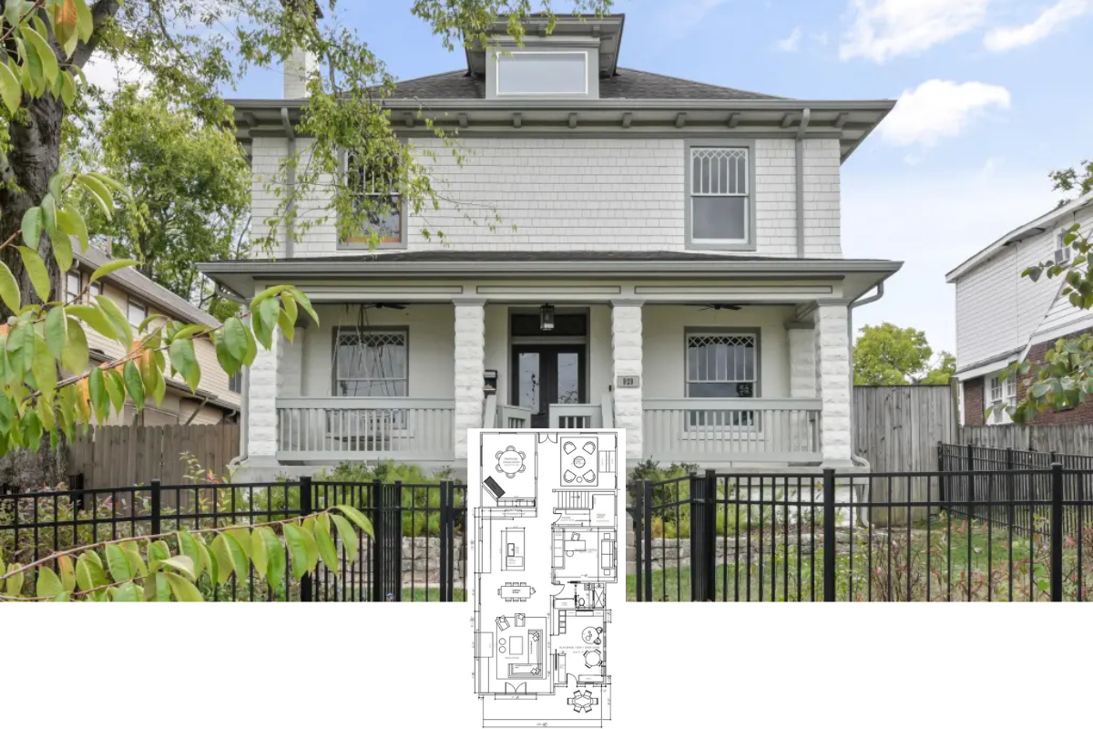 Traditional-Style 6-Bedroom Home with Front Porch and Detached ADU (4,876 Sq. Ft. Floor Plan)