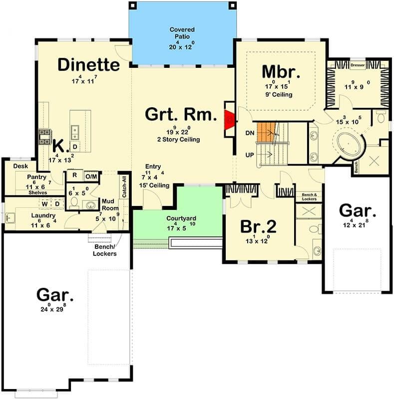 Versatile Main Floor with Expansive Great Room and Cozy Courtyard