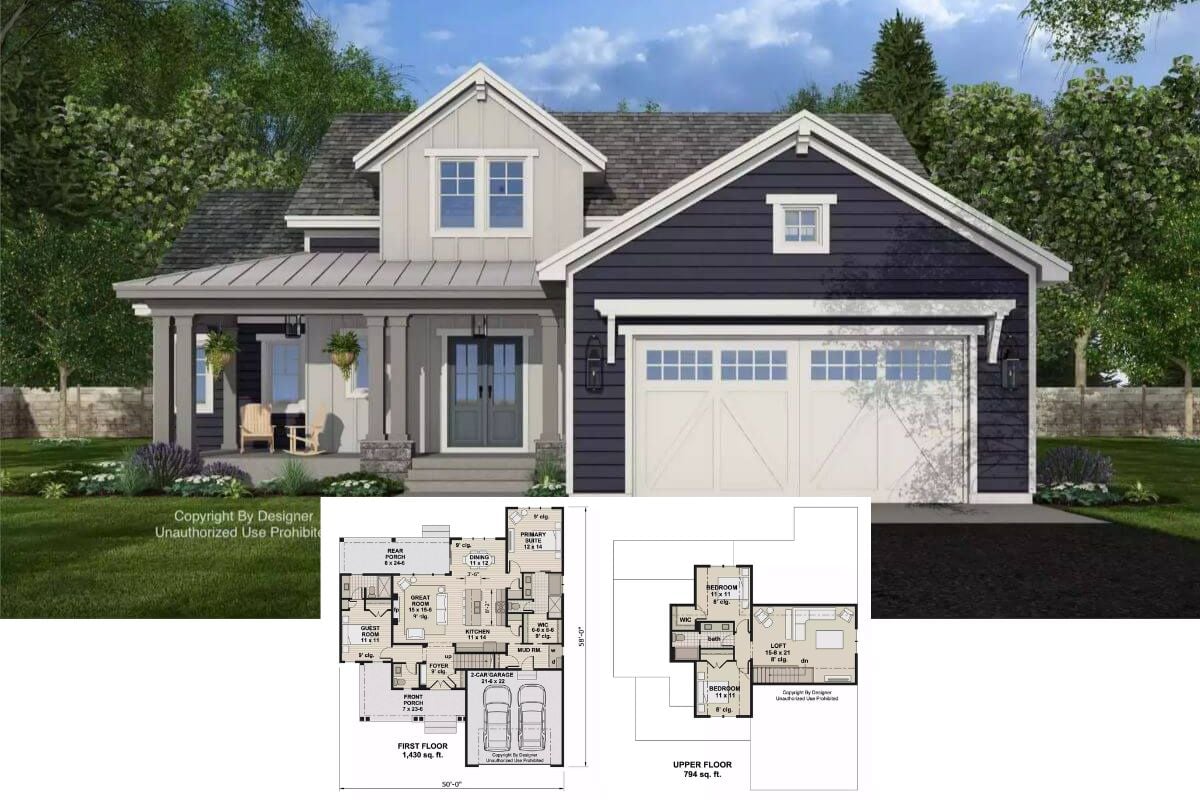 Haiden Valley 4-Bedroom Farmhouse with Loft and Open-Concept Living (Floor Plan)