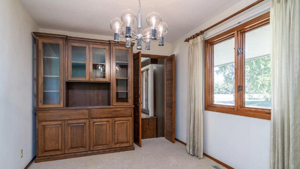 Classic Dining Area with a Stunning Wooden Built-In