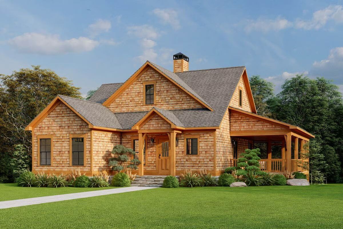 3-Bedroom Cottage with Wraparound Porch and Loft Overlook (Floor Plan)