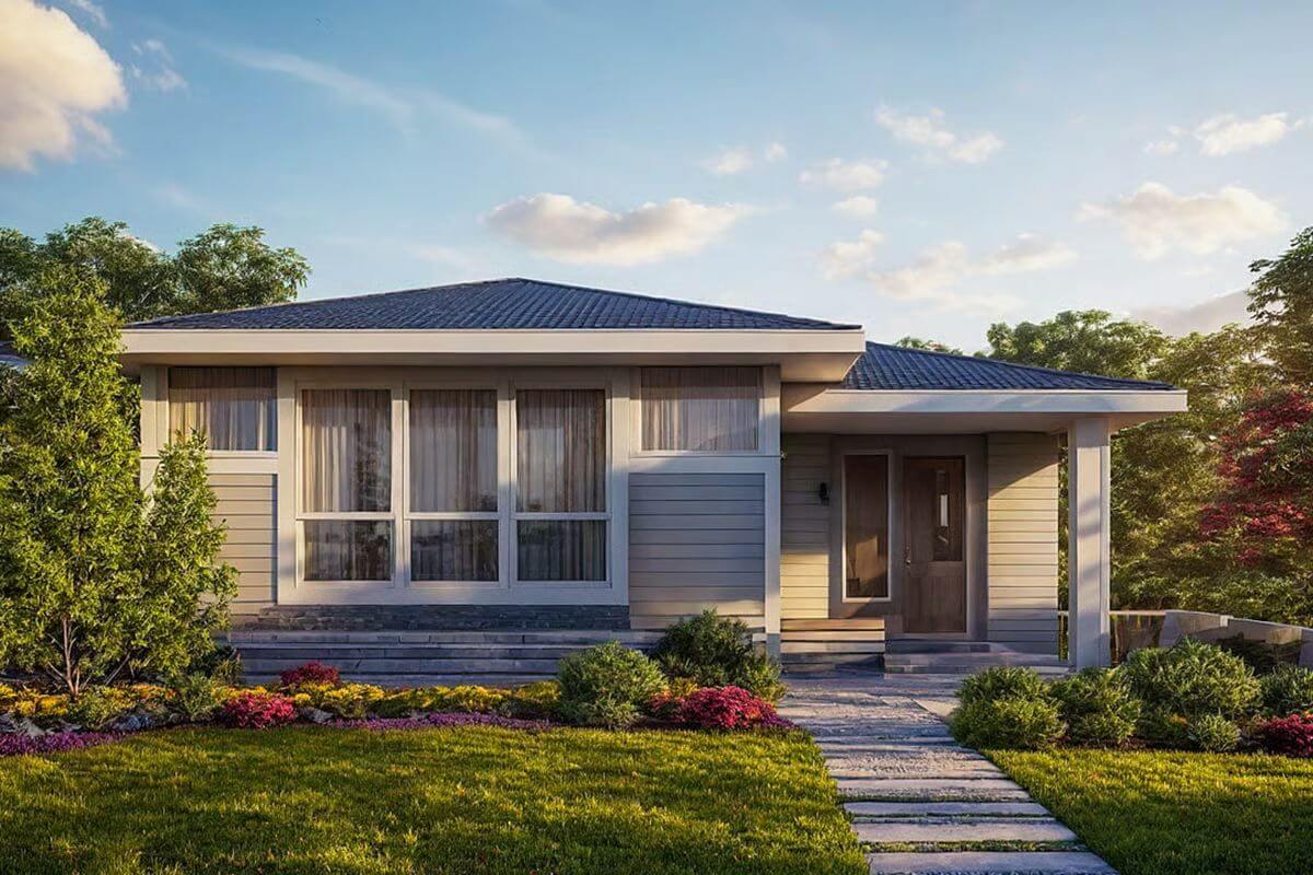 3-Bedroom Prairie-Style Home with Open-Concept Living and Narrow Footprint (Floor Plan)