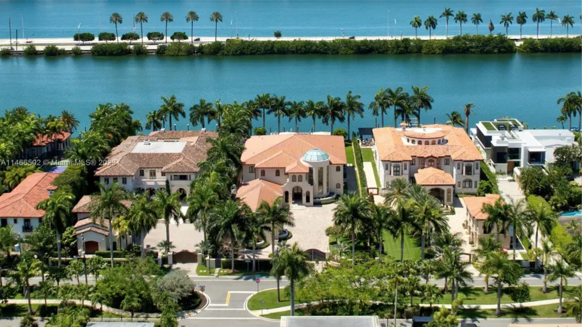 Explore the Palm Compound, a 35,385 Sq. Ft. Waterfront Ultra-Luxury Retreat in Miami Beach, Florida, Featuring Three Mansions Side-By-Side