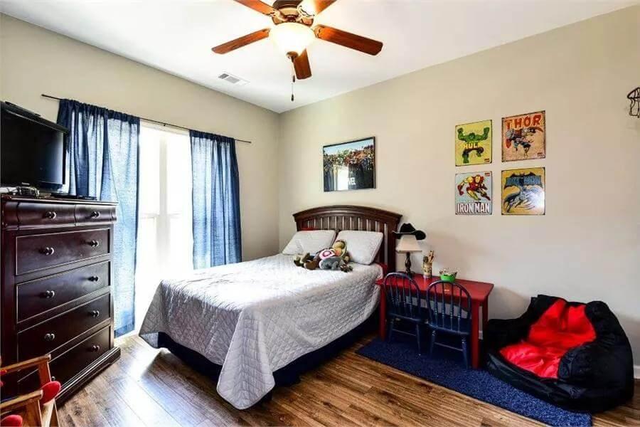 Notice the Comic Book Art That Sparks Imagination in This Cozy Bedroom