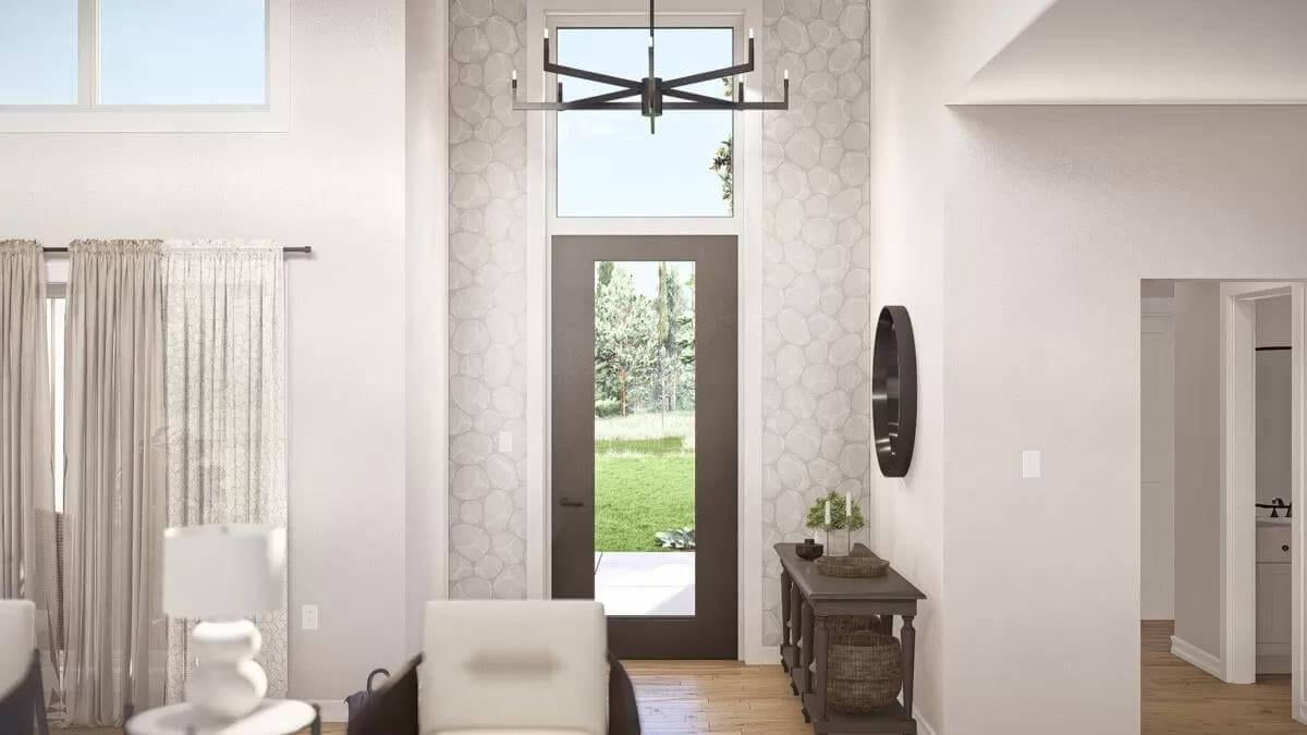 Look at the Dramatic Chandelier in This Entryway