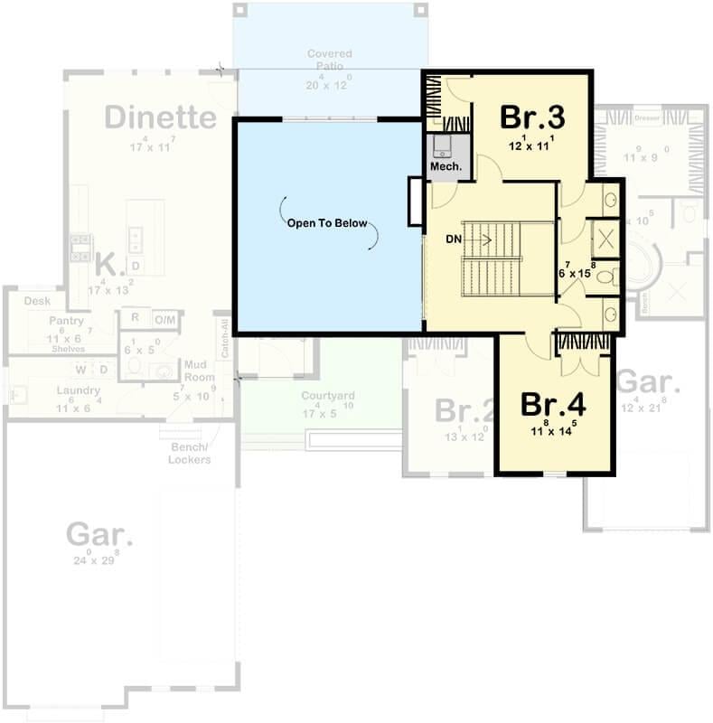 Upstairs Comfort: Two Charming Bedrooms with Shared Bathroom
