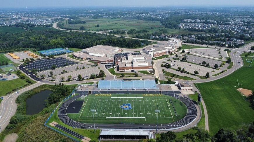 The current image has no alternative text. The file name is: Wayzata_High_School.jpg