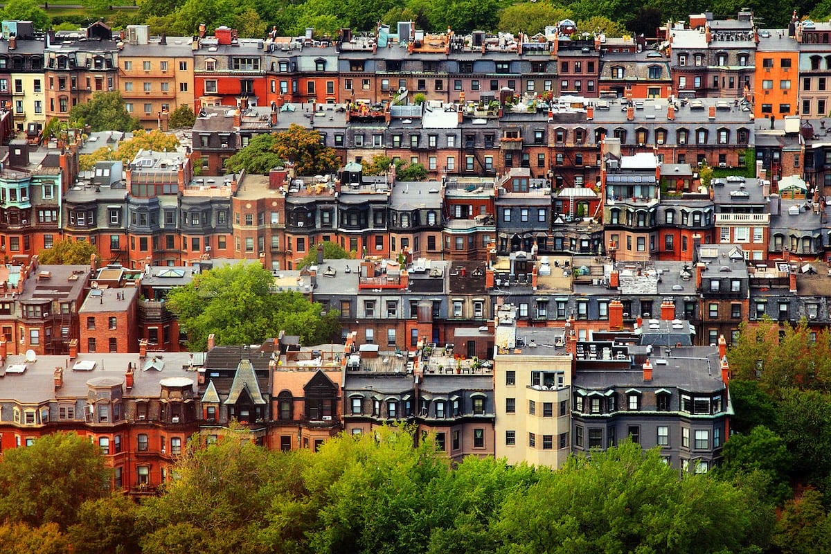 The historic Back Bay neighborhood on the south side of the Charles River in Boston, Massachusetts. Photo: Rick Berk, Wikimedia Commons