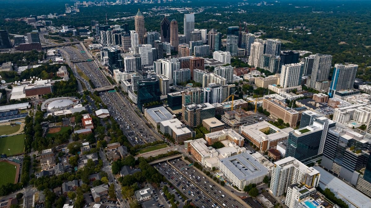 Aerial view of Atlanta cities.
