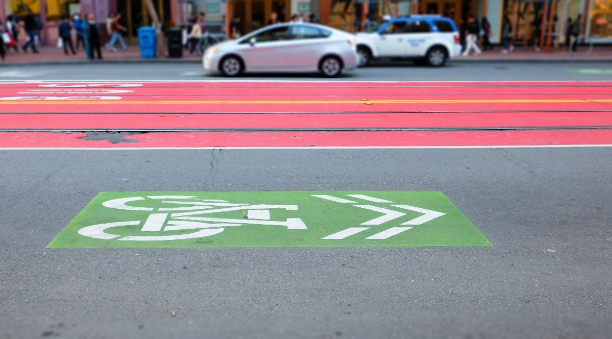 San Francisco bike lane at Market Street.