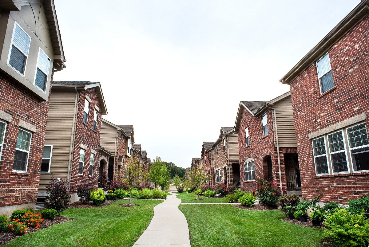 Row of brick houses