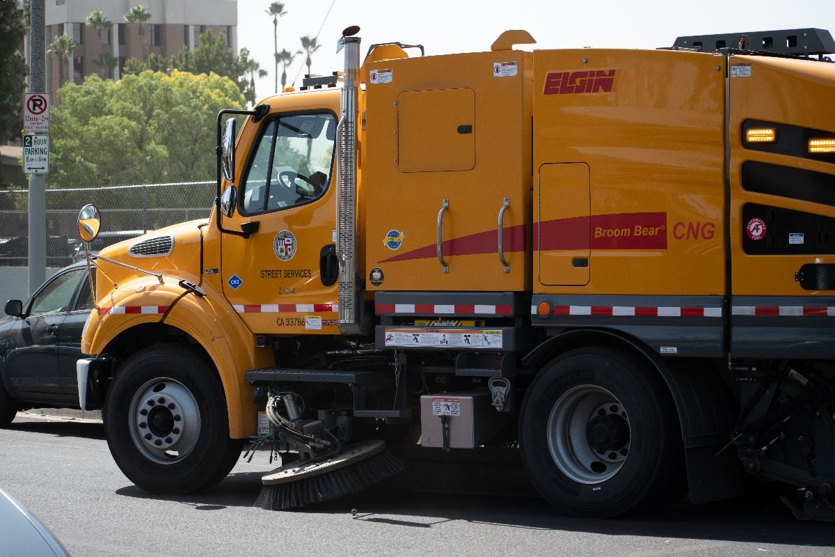 Elgin Broom Bear CNG-powered street cleaning vehicle.