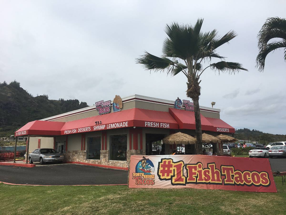 North Shore Tacos restaurant on the windward side of Oahu Hawaii.