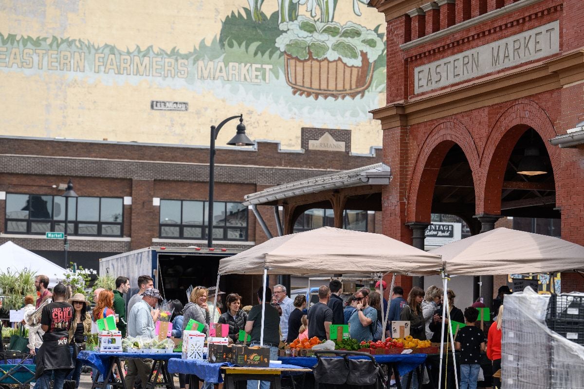Eastern Market on a Saturday morning.