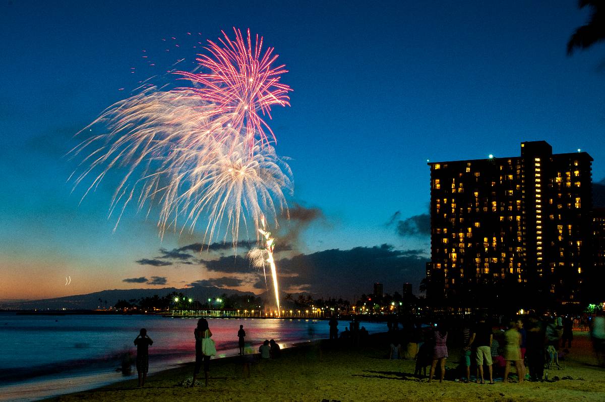 Waikiki sunset fireworks