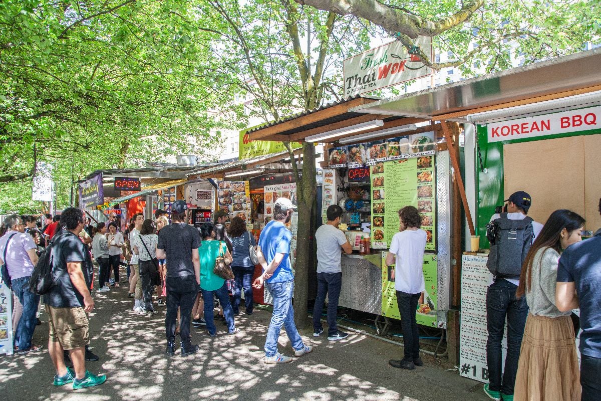 Food carts in downtown Portland.