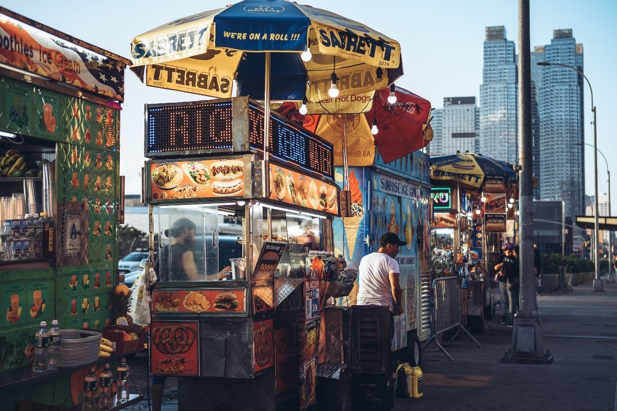 Close-up view of the food truck in New York